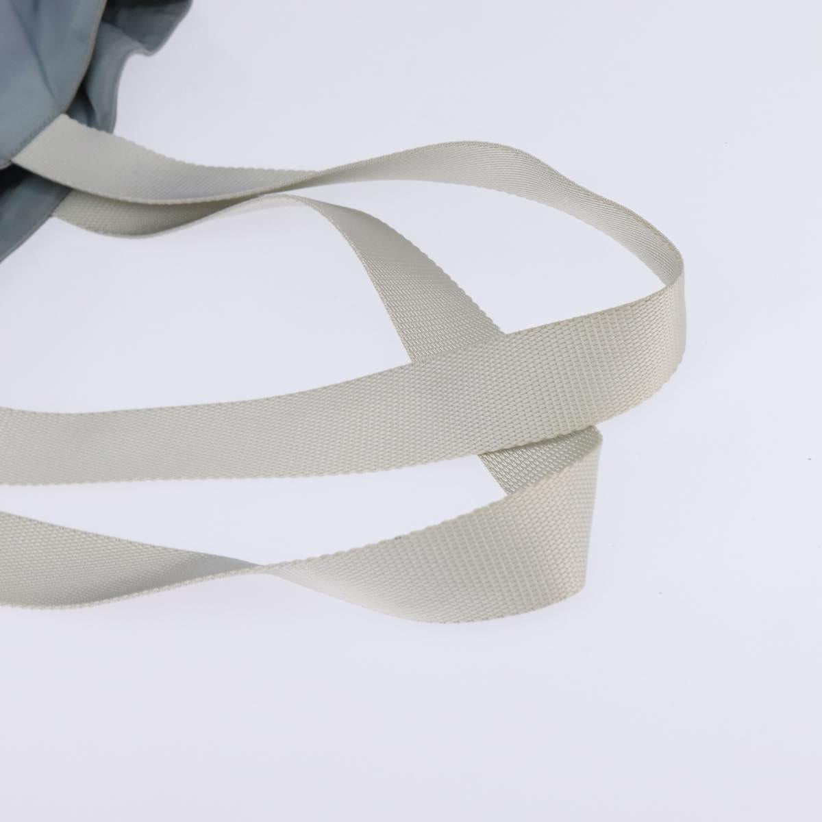 PRADA Tote Bag Nylon Light Blue Silver Auth 147999