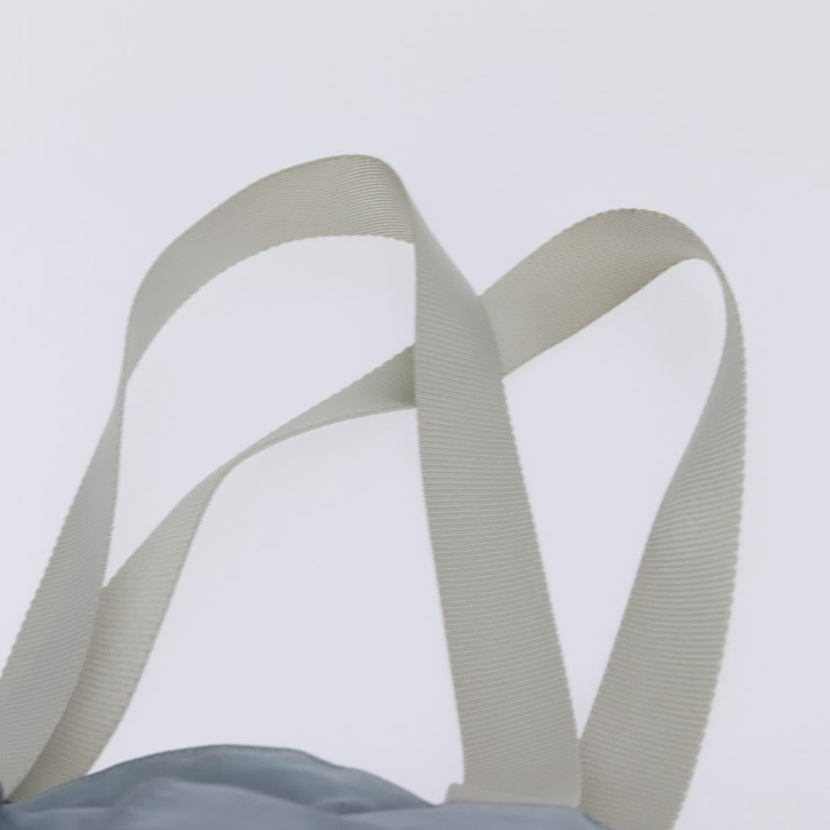 PRADA Tote Bag Nylon Light Blue Silver Auth 147999