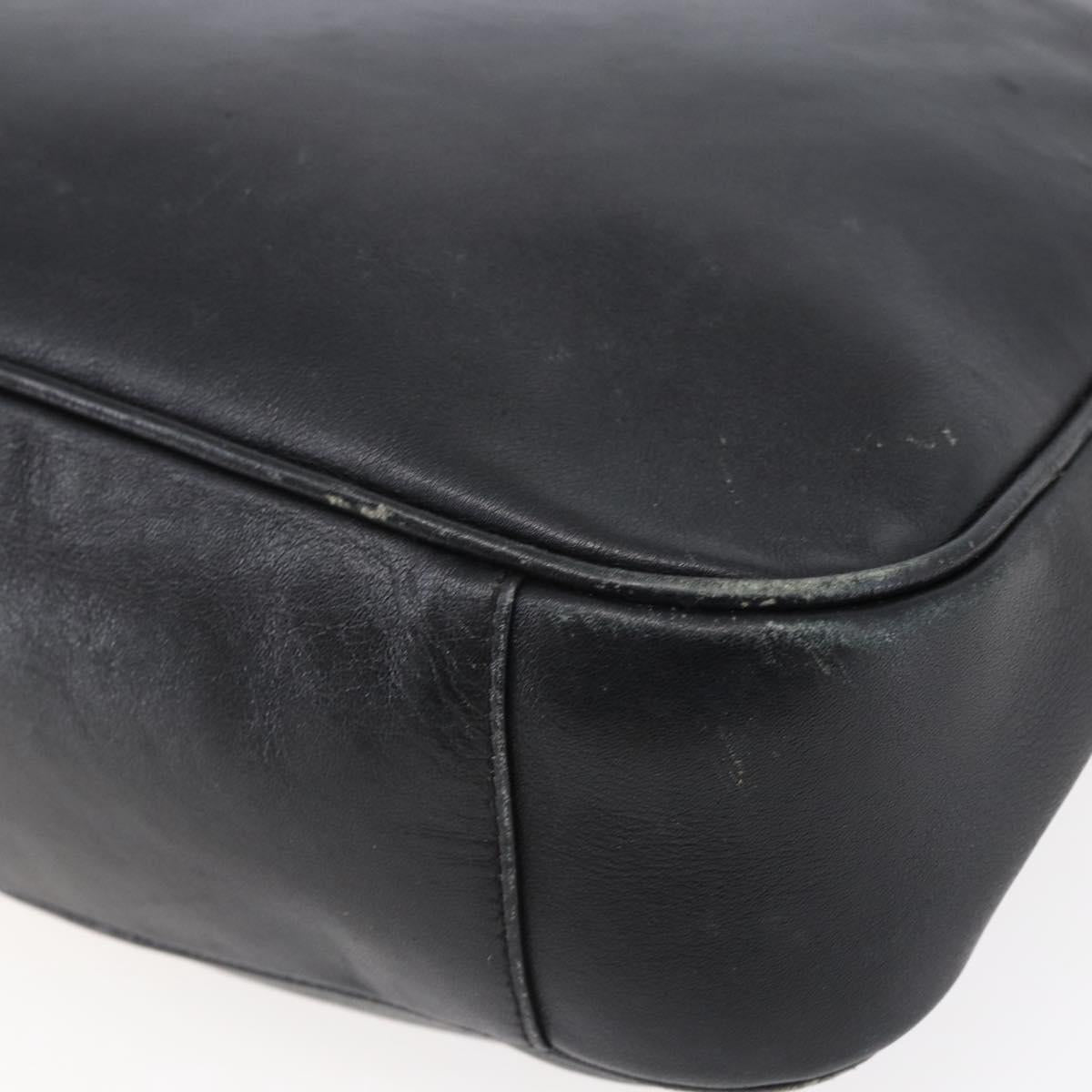 GUCCI Bamboo Shoulder Bag Leather 2way Black Gold 001 3444 1638 Auth 148001