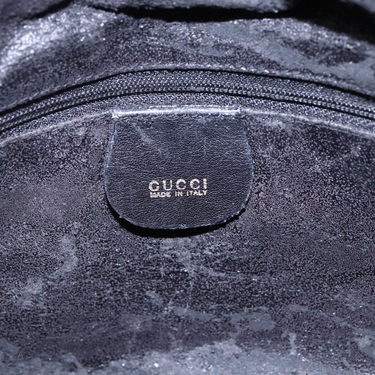 GUCCI Bamboo Shoulder Bag Leather 2way Black Gold 001 3444 1638 Auth 148001