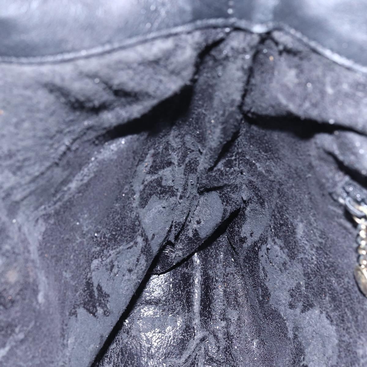 GUCCI Bamboo Shoulder Bag Leather 2way Black Gold 001 3444 1638 Auth 148001