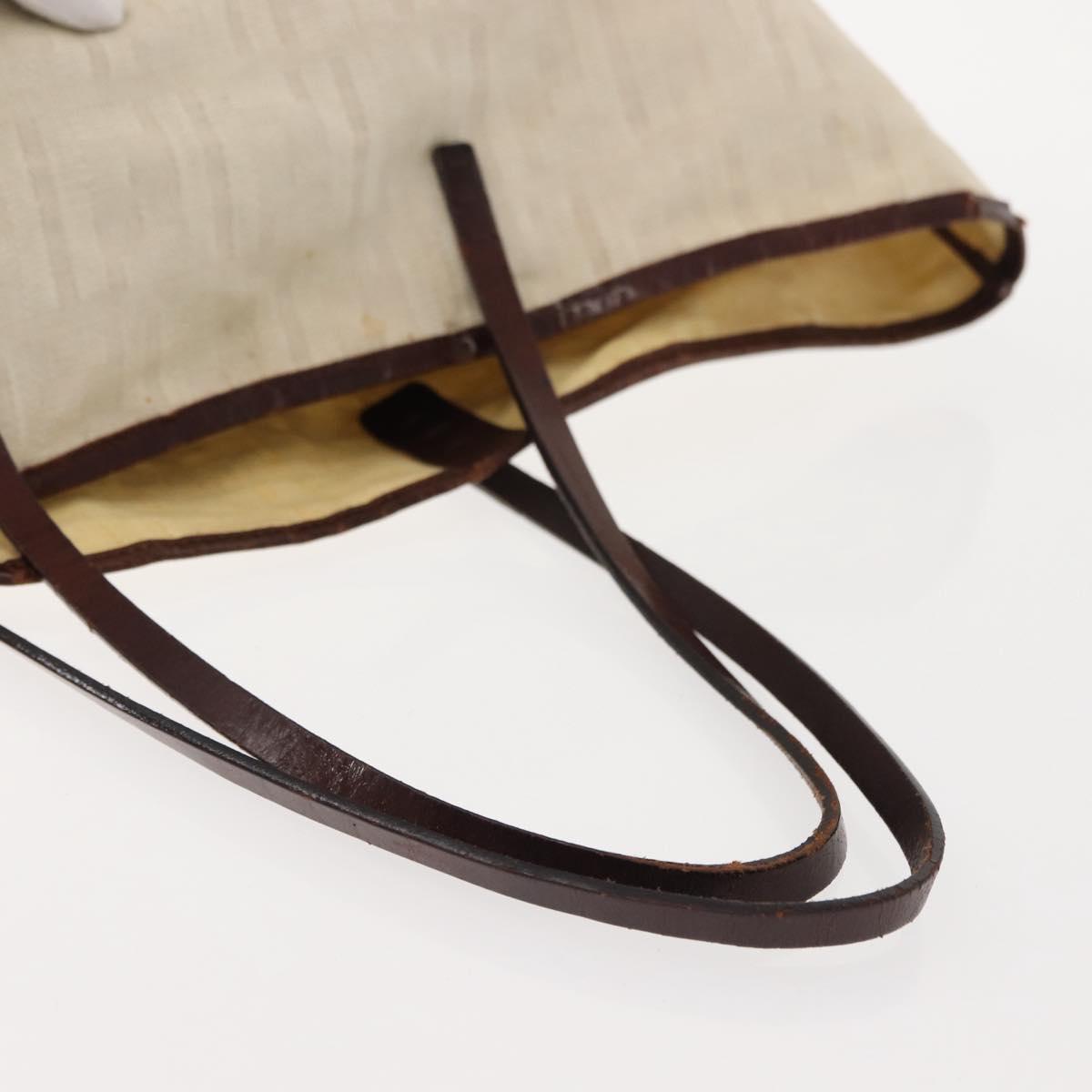 FENDI Zucca Canvas Tote Bag Beige Auth 148003