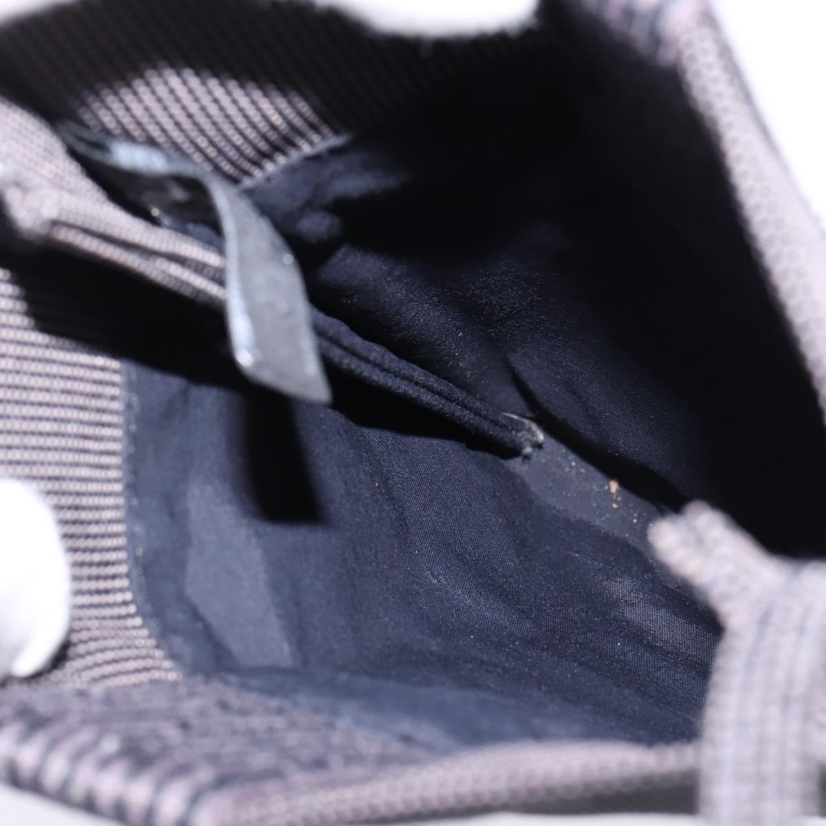 HERMES Pochette Her Line MM Shoulder Bag Canvas Gray Auth 148006