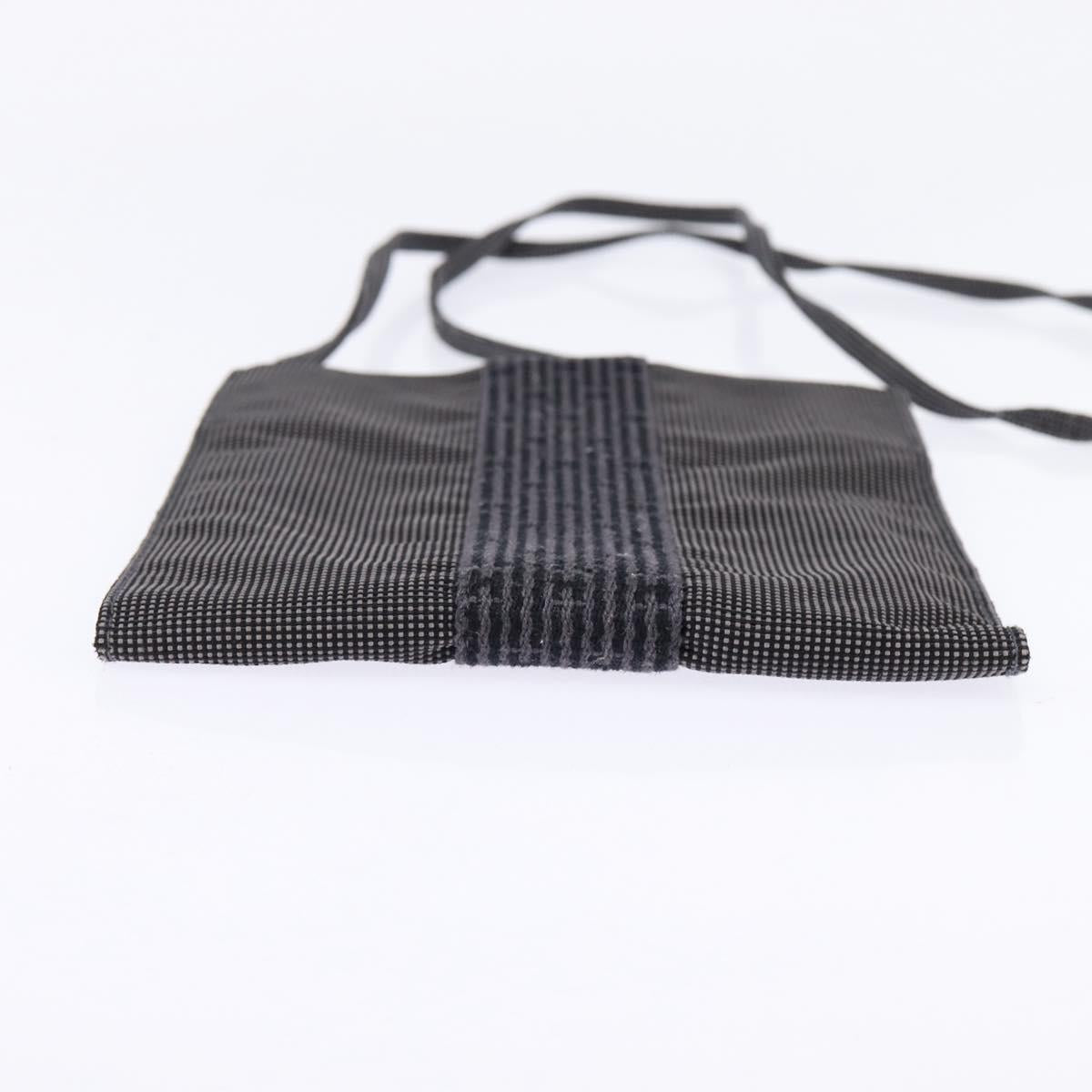 HERMES Pochette Her Line MM Shoulder Bag Canvas Gray Auth 148006