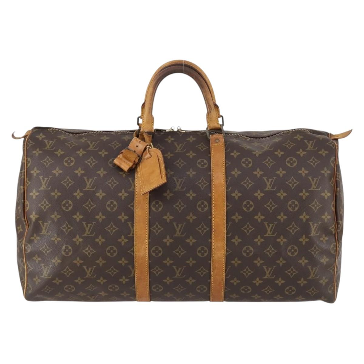 LOUIS VUITTON Monogram Keepall 55 Boston Bag M41424 LV Auth 148023