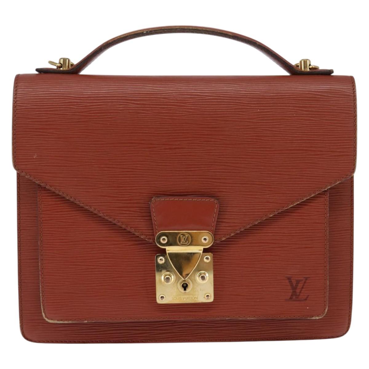 LOUIS VUITTON Epi Monceau 28 Hand Bag Brown M52123 LV Auth 148027