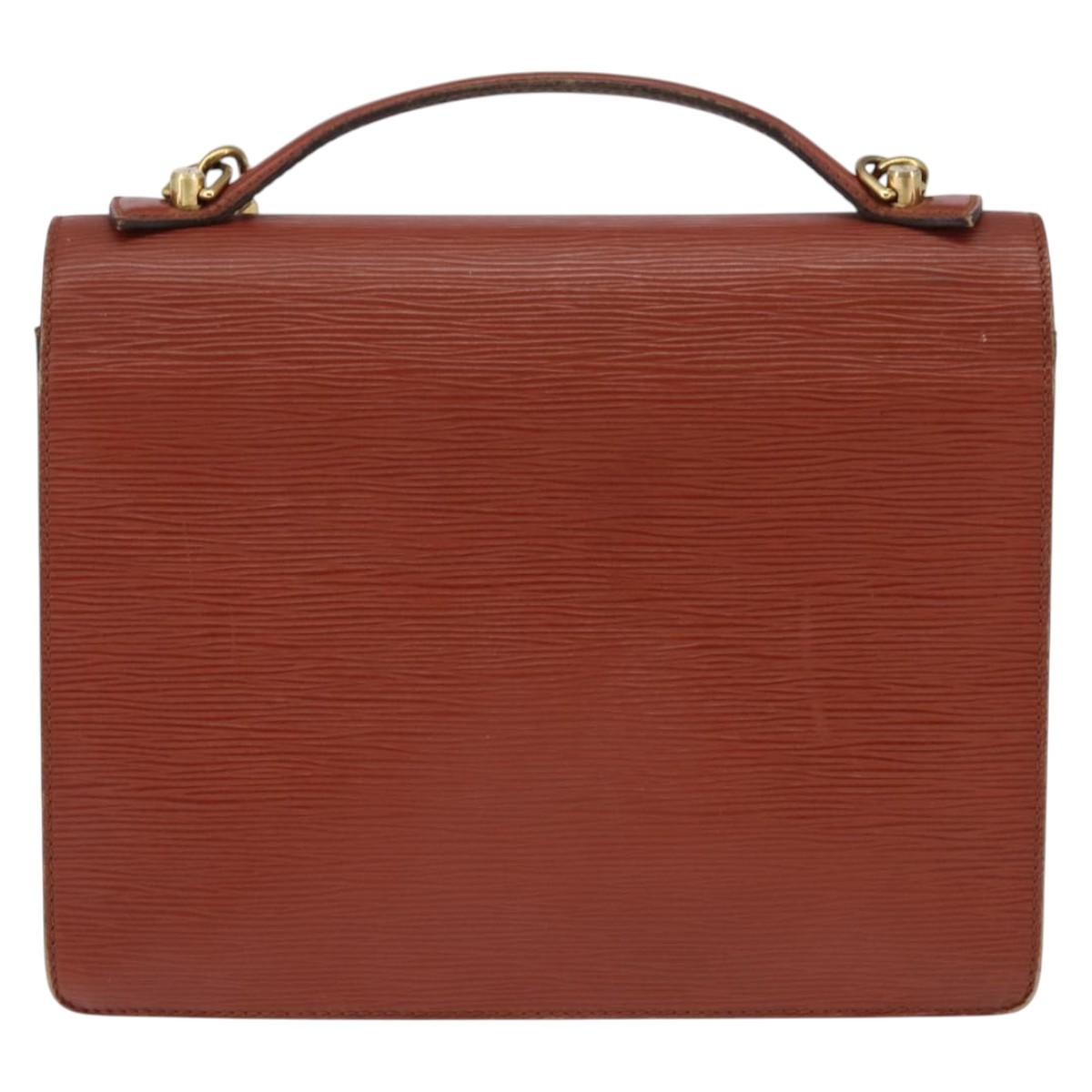 LOUIS VUITTON Epi Monceau 28 Hand Bag Brown M52123 LV Auth 148027