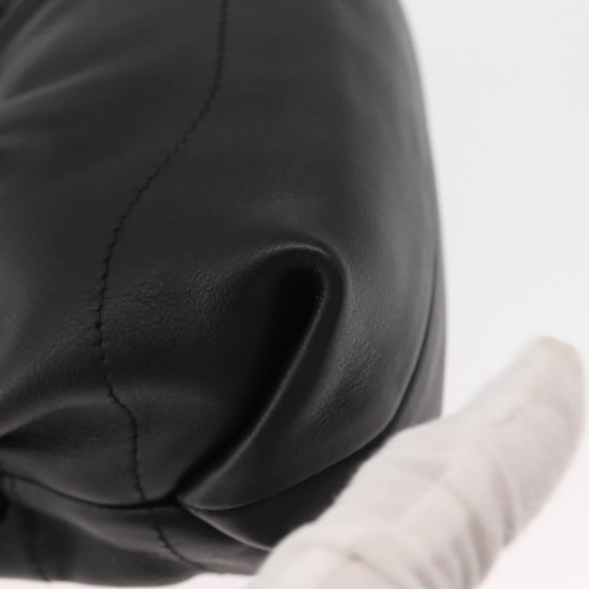 Salvatore Ferragamo Gancini Hand Bag Leather 2way Black Gold Auth 148032