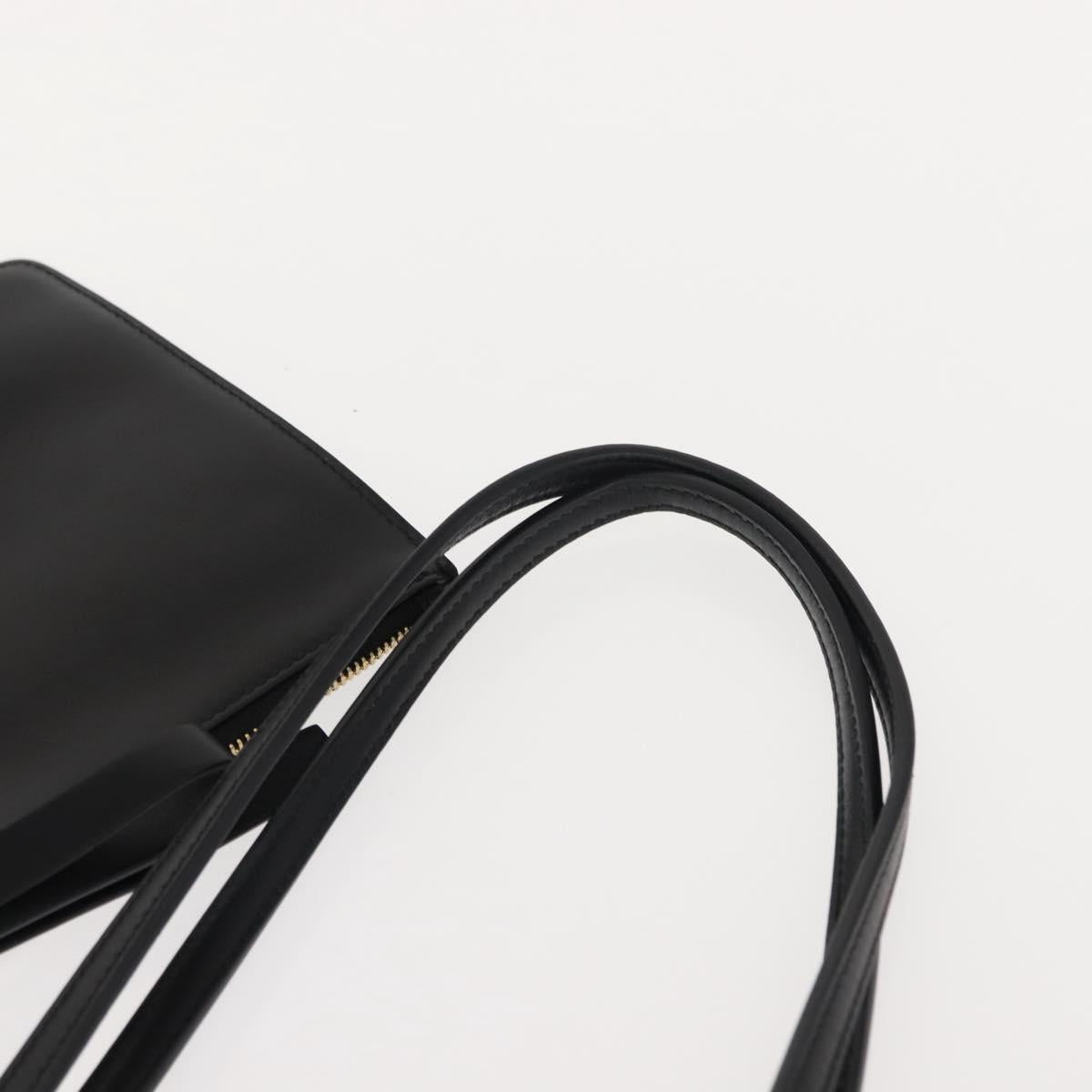 Salvatore Ferragamo Gancini Tote Bag Raffia Leather Black Silver Auth 148033