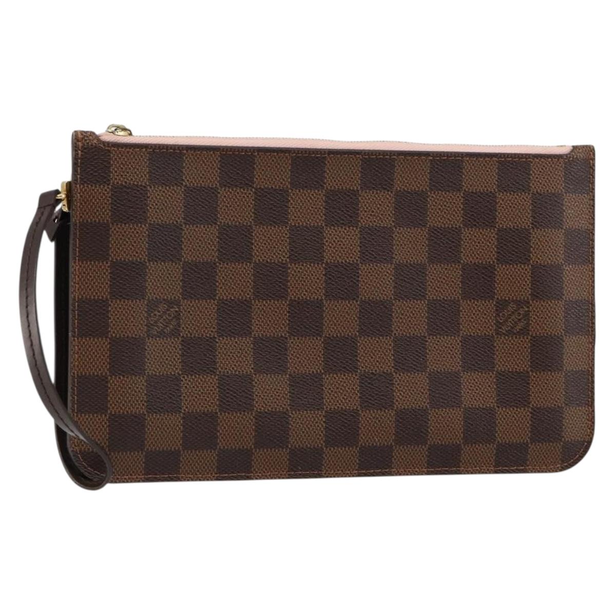 LOUIS VUITTON Damier Ebene Neverfull MM Pouch Pouch LV Auth 148039