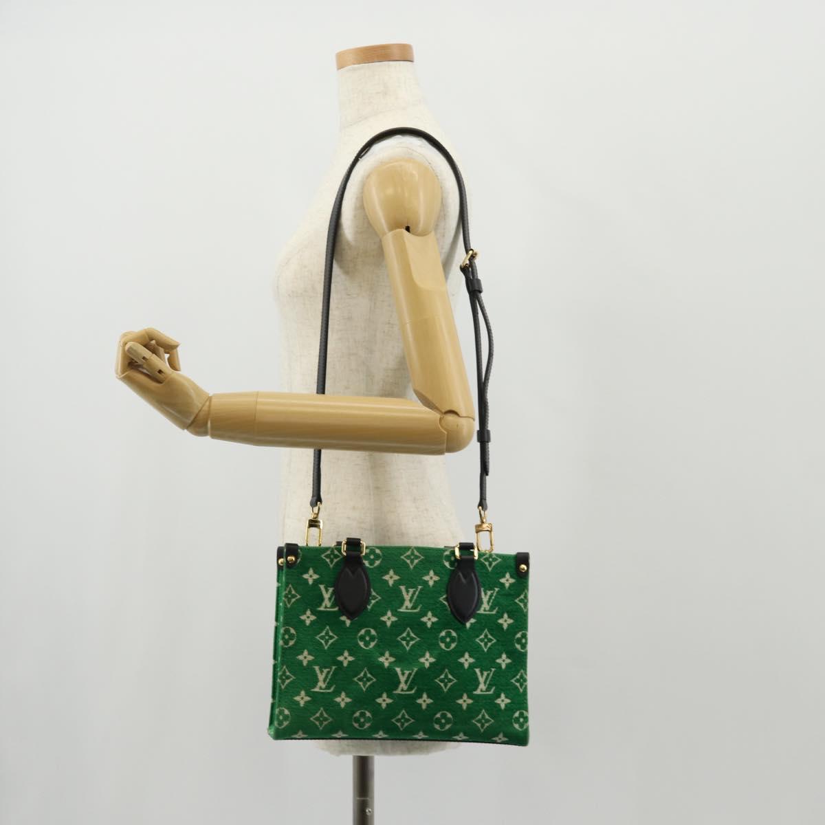 LOUIS VUITTON Monogram Jacquard Velvet On The Go PM Bag M46216 LV Auth 148041SM