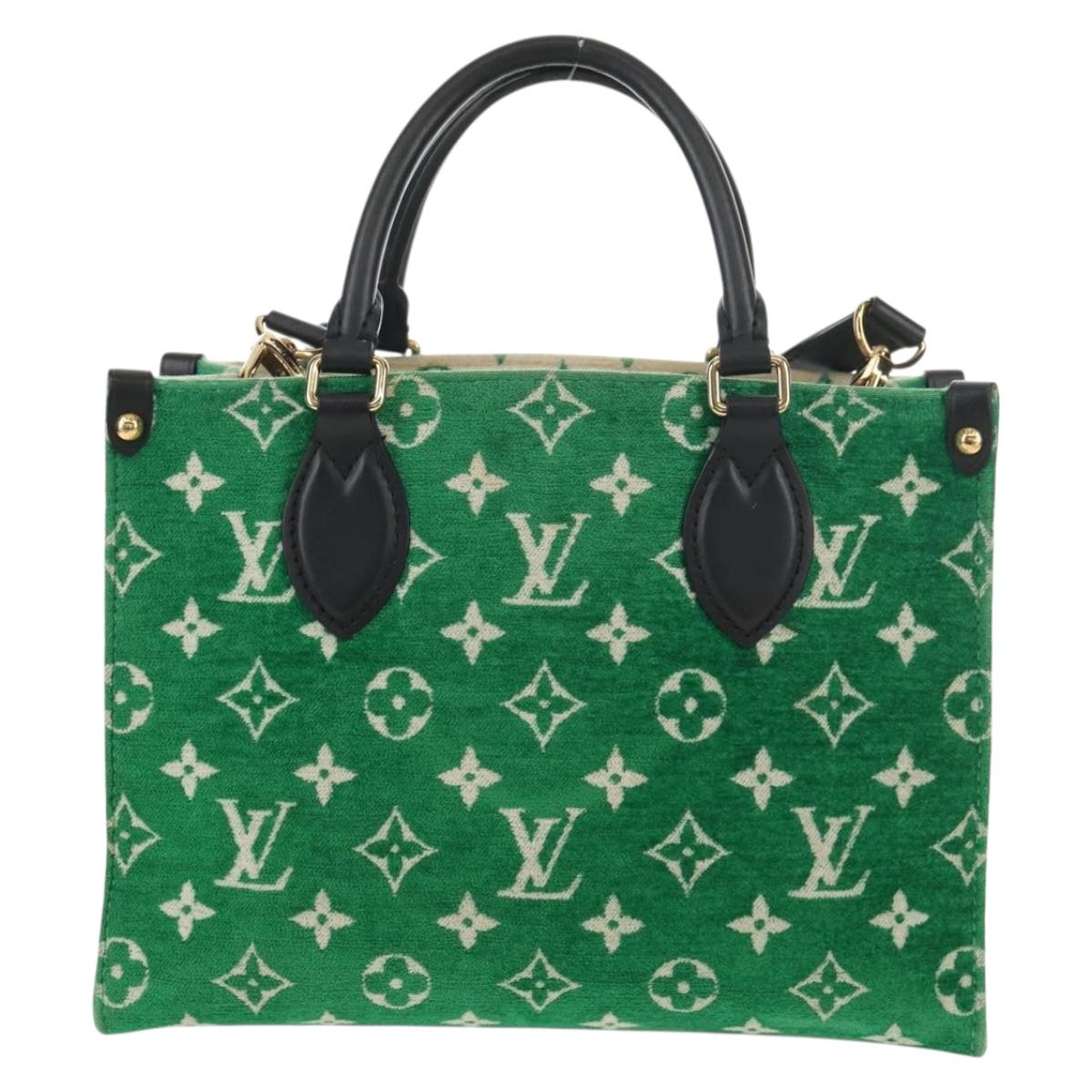 LOUIS VUITTON Monogram Jacquard Velvet On The Go PM Bag M46216 LV Auth 148041SM