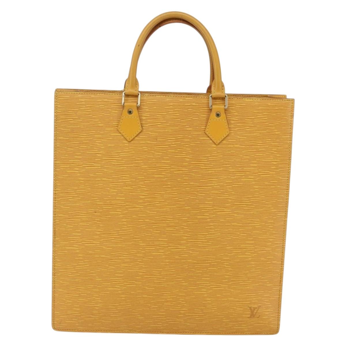 LOUIS VUITTON Epi Sac Plat Hand Bag Yellow M52079 LV Auth 148061