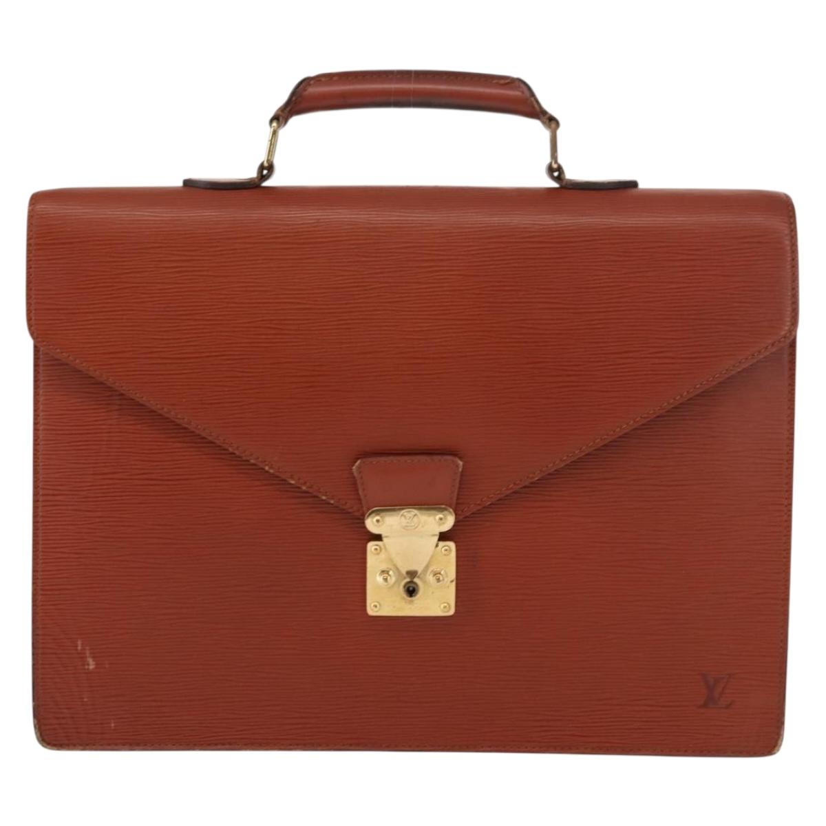LOUIS VUITTON Epi Serviette Ambassador Business Bag Brown M54413 LV Auth 148062