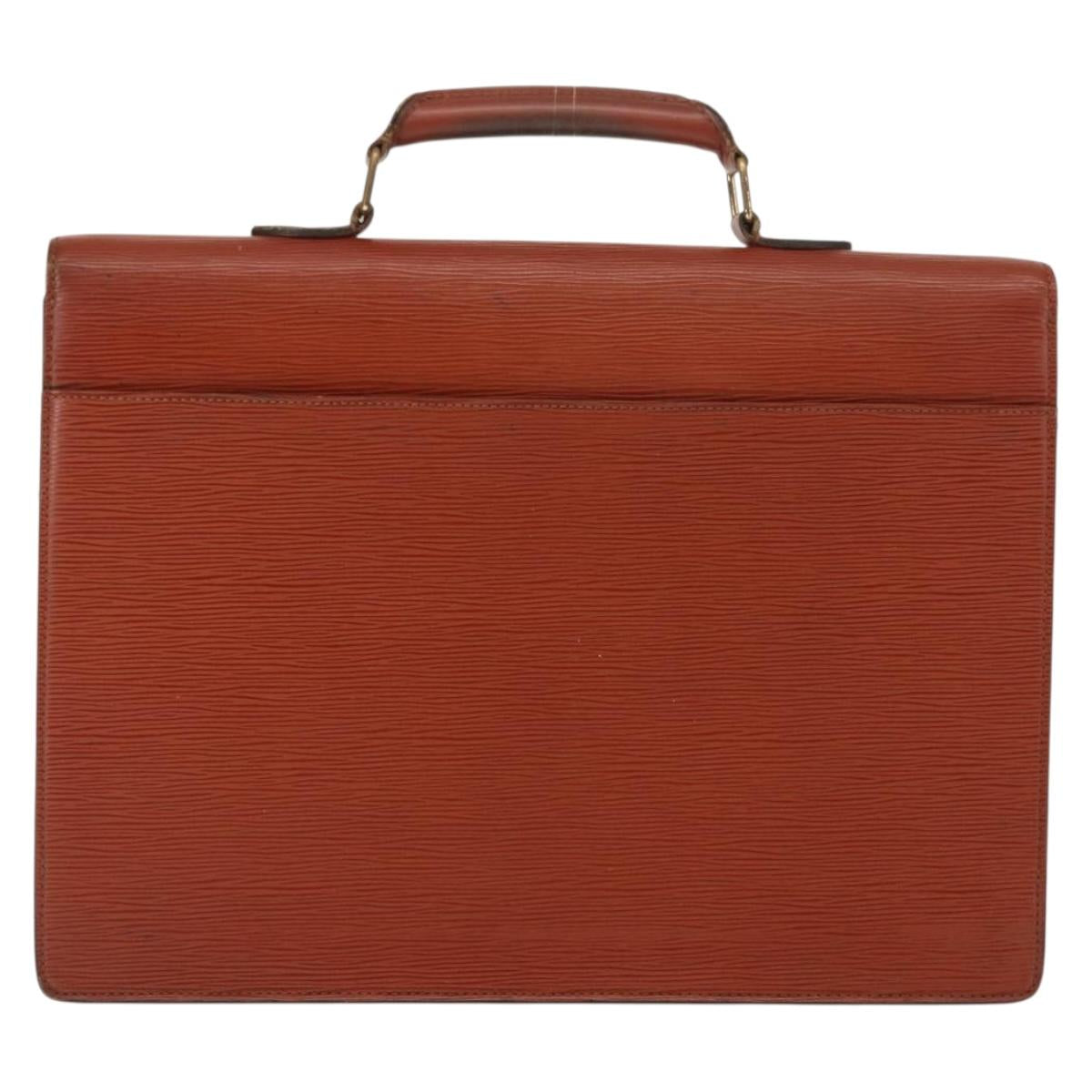 LOUIS VUITTON Epi Serviette Ambassador Business Bag Brown M54413 LV Auth 148062