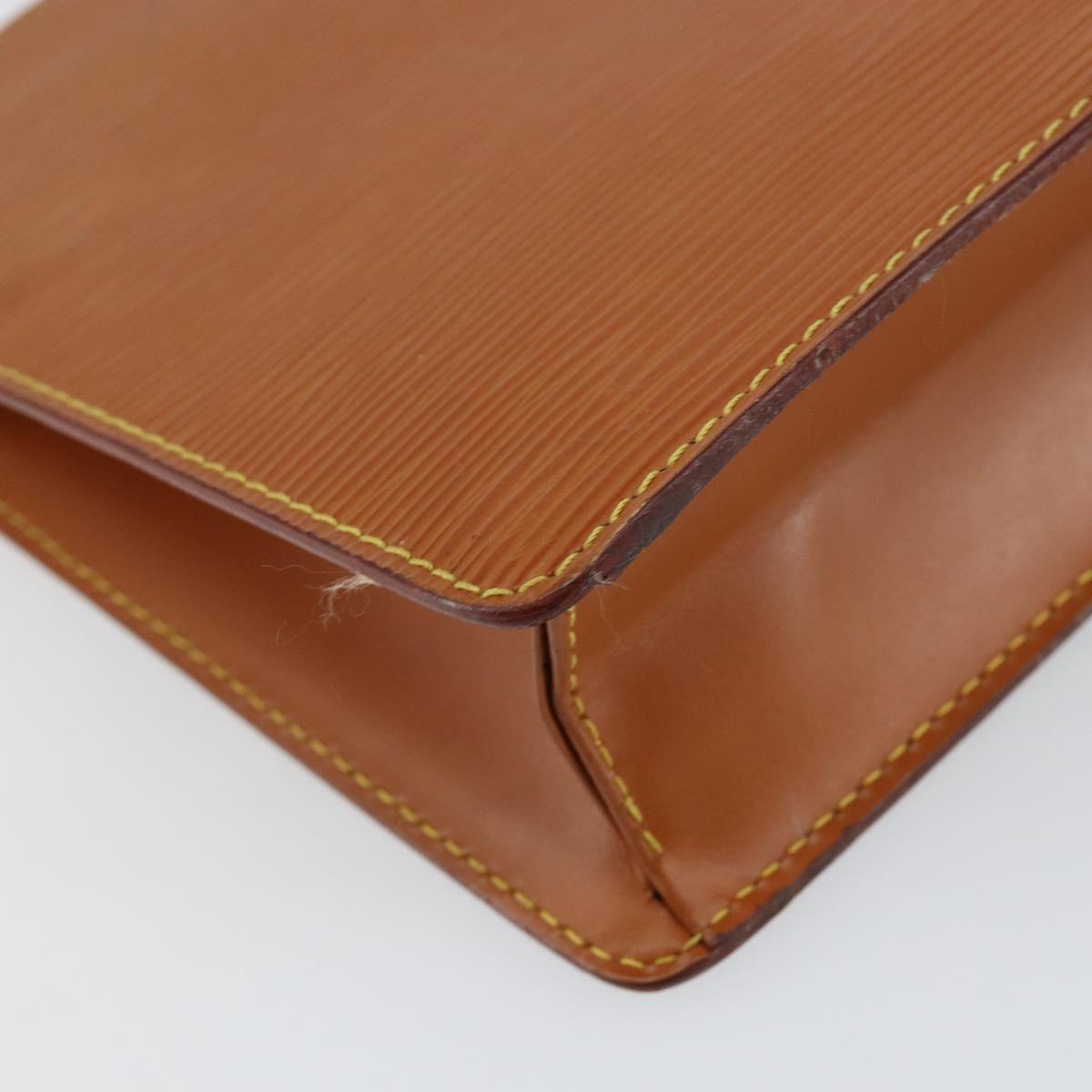 LOUIS VUITTON Epi Pochette Homme Bag Brown Zipangu Gold M52528 LV Auth 148065