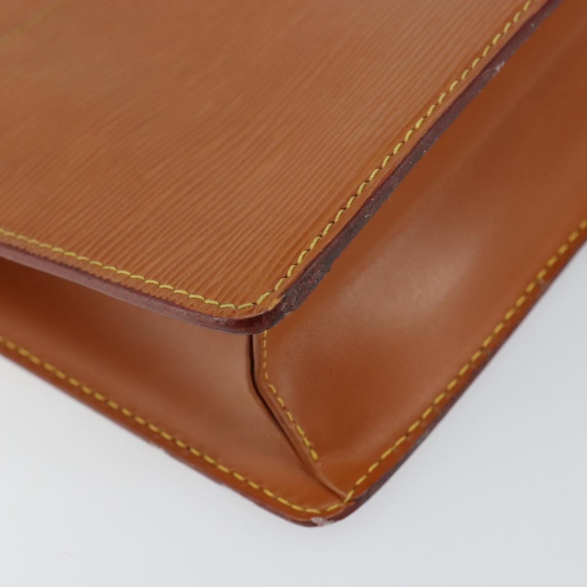 LOUIS VUITTON Epi Pochette Homme Bag Brown Zipangu Gold M52528 LV Auth 148065