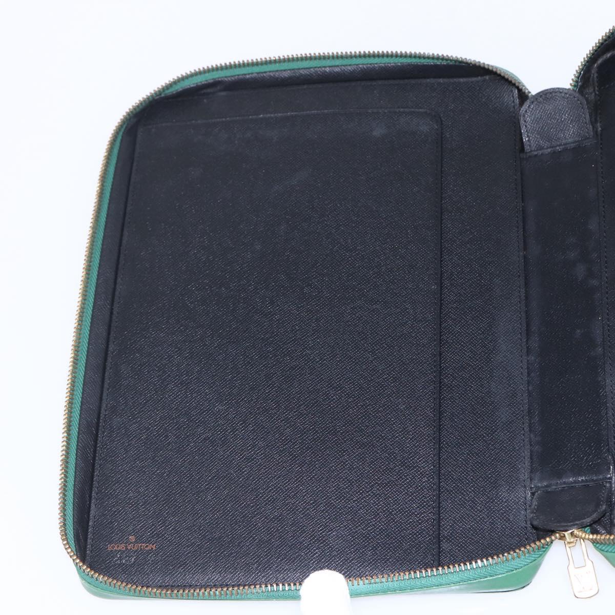 LOUIS VUITTON Epi Agenda Voyage Day Planner Cover Green LV Auth 148066