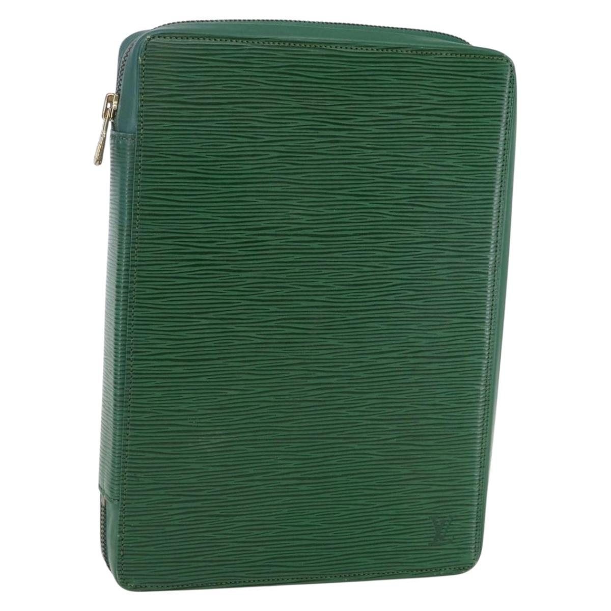 LOUIS VUITTON Epi Agenda Voyage Day Planner Cover Green LV Auth 148066