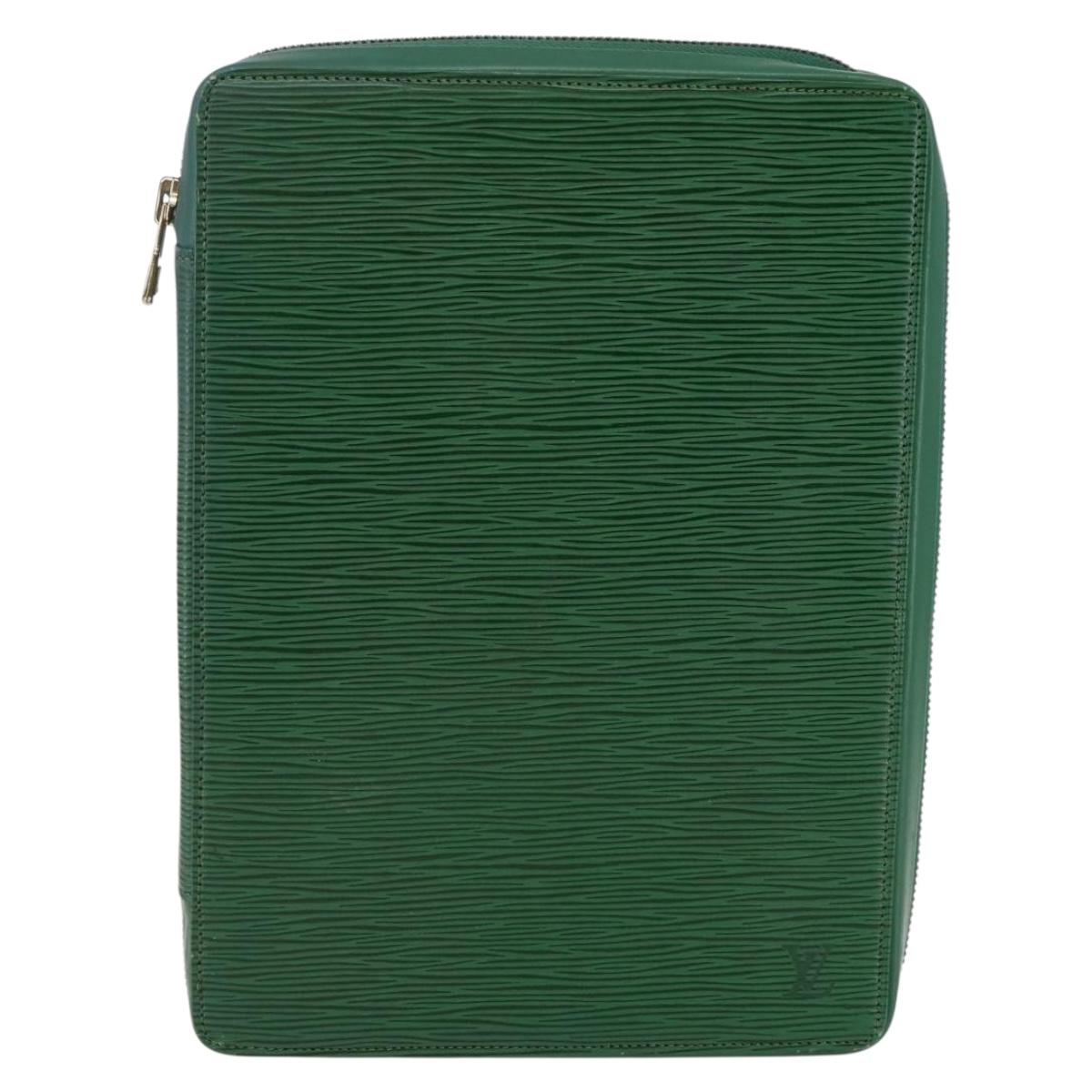 LOUIS VUITTON Epi Agenda Voyage Day Planner Cover Green LV Auth 148066