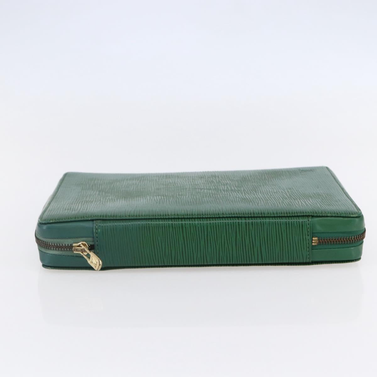 LOUIS VUITTON Epi Agenda Voyage Day Planner Cover Green LV Auth 148066