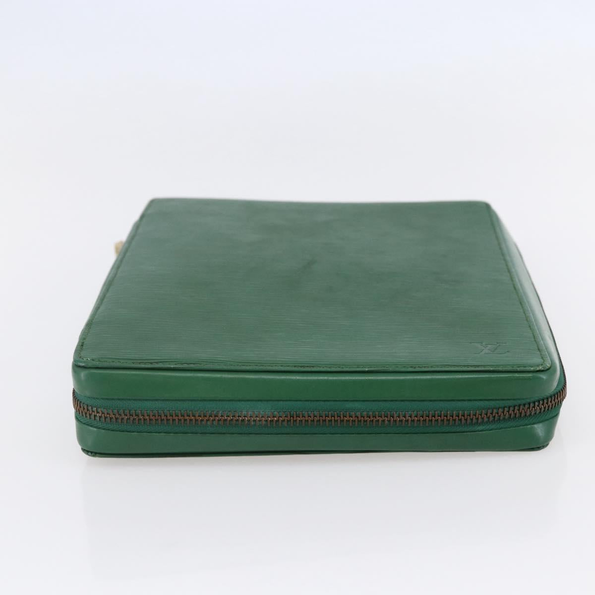 LOUIS VUITTON Epi Agenda Voyage Day Planner Cover Green LV Auth 148066