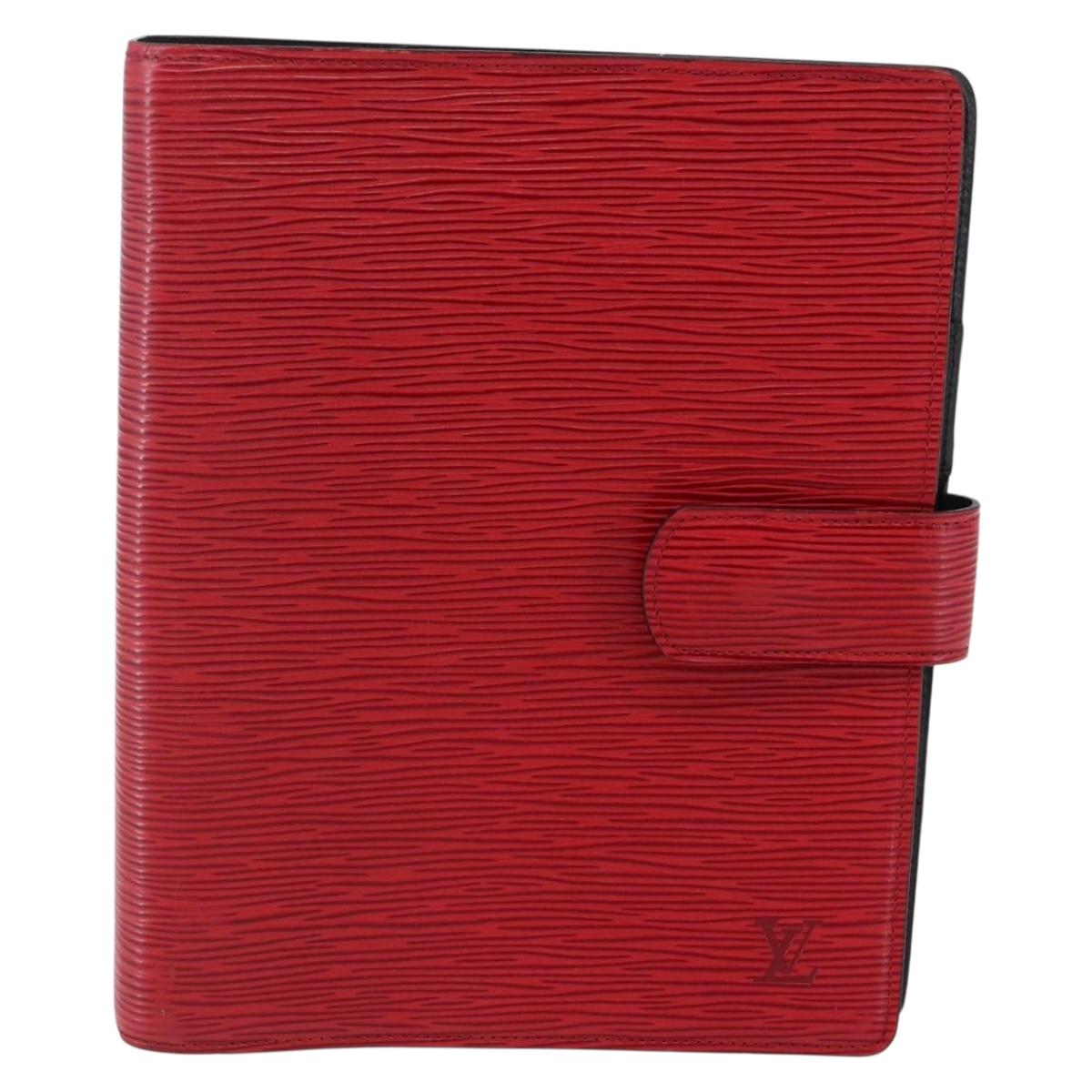 LOUIS VUITTON Epi Agenda GM Day Planner Cover Red R20217 LV Auth 148069