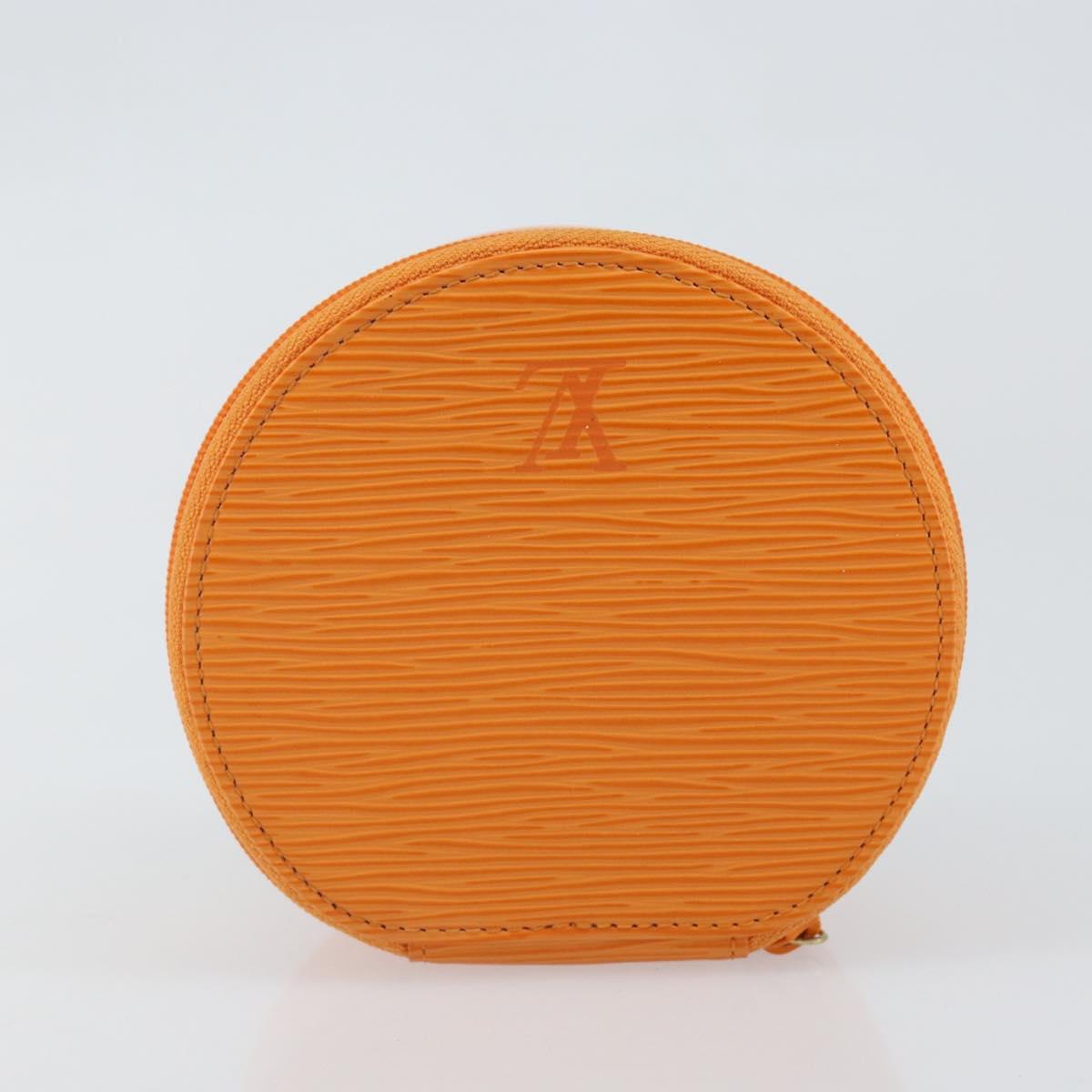 LOUIS VUITTON Epi Ecrin Bijoux 12 Jewelry Box Orange Mandarin LV Auth 148070