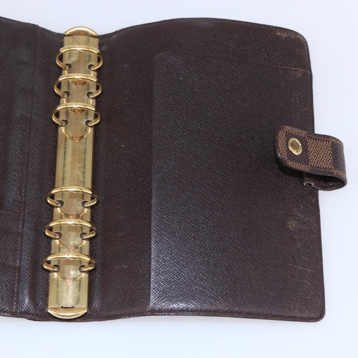 LOUIS VUITTON Damier Ebene Agenda MM Day Planner Cover R20240 LV Auth 148072