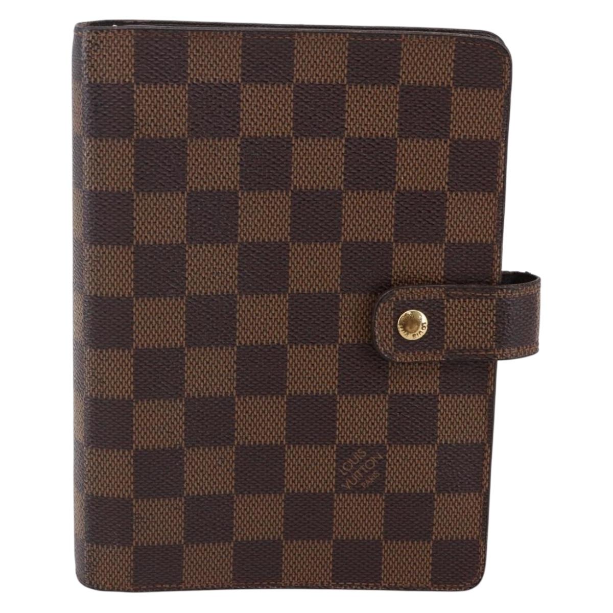 LOUIS VUITTON Damier Ebene Agenda MM Day Planner Cover R20240 LV Auth 148072