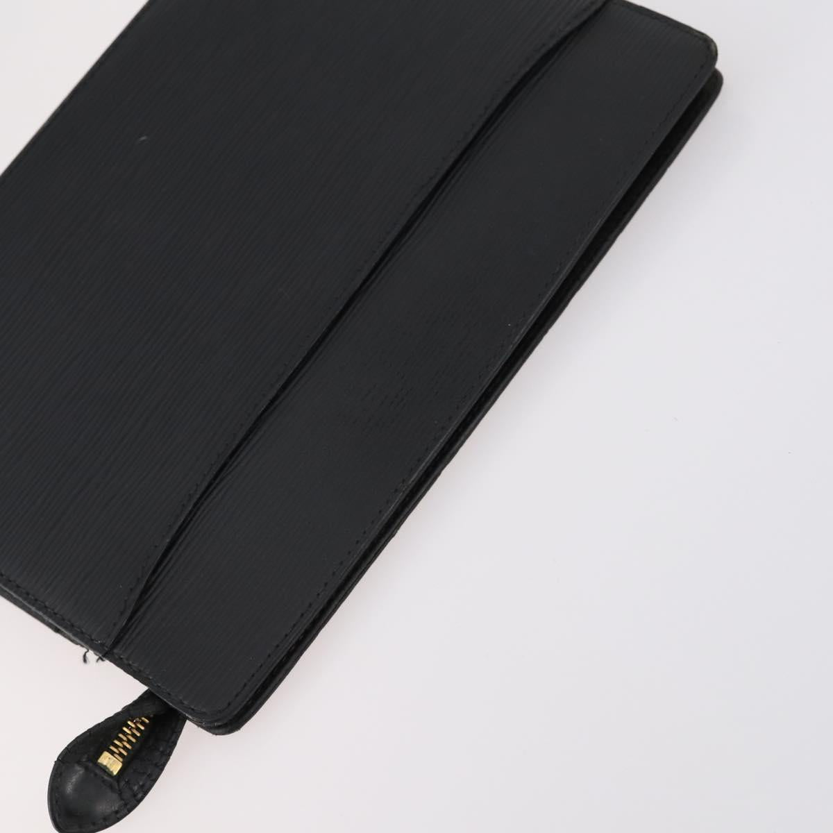 LOUIS VUITTON Epi Monogram Clutch Bag 4Set Black LV Auth 148075