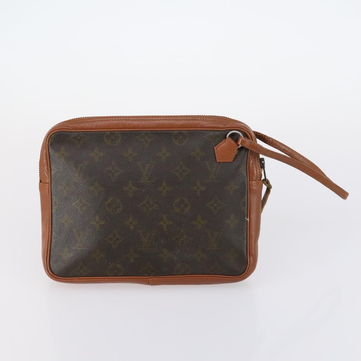 LOUIS VUITTON Epi Monogram Clutch Bag 4Set Black LV Auth 148075