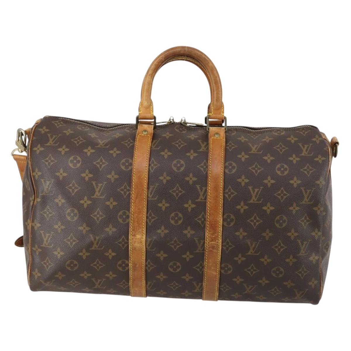 LOUIS VUITTON Monogram Keepall Bandouliere 45 Boston Bag M41418 LV Auth 148109
