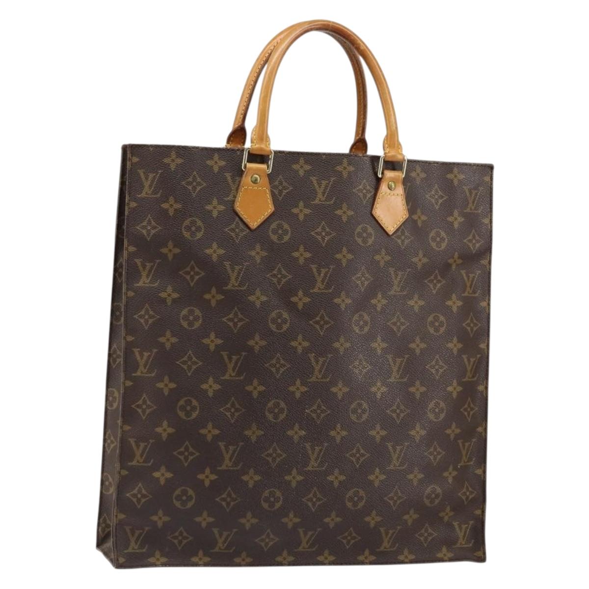 LOUIS VUITTON Monogram Sac Plat Hand Bag M51140 LV Auth 148111