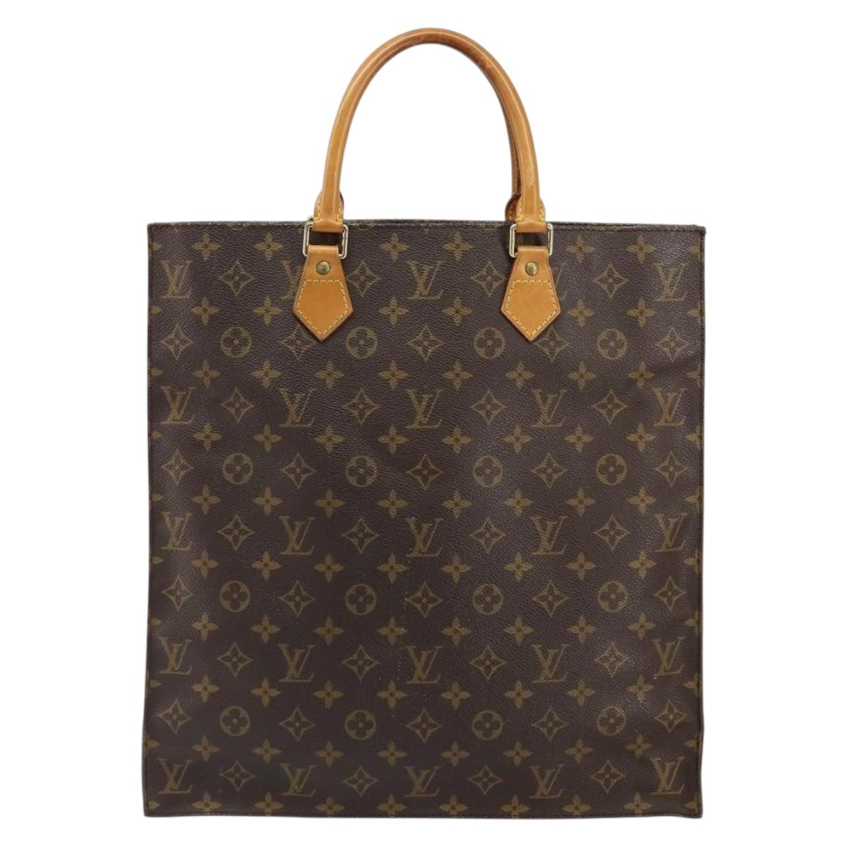LOUIS VUITTON Monogram Sac Plat Hand Bag M51140 LV Auth 148111