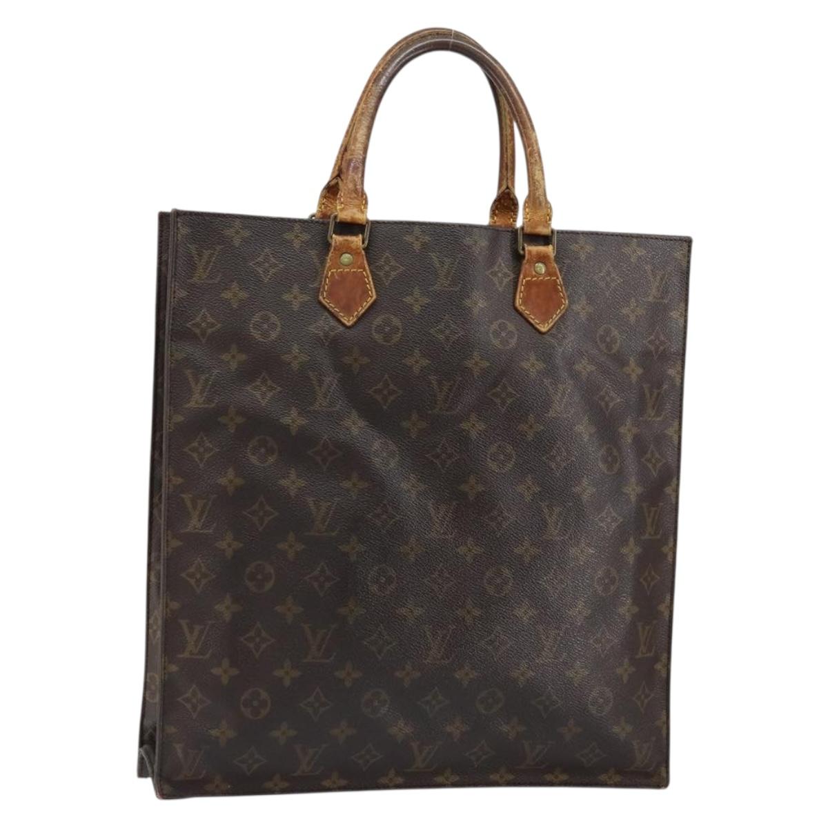 LOUIS VUITTON Monogram Sac Plat Hand Bag M51140 LV Auth 148112