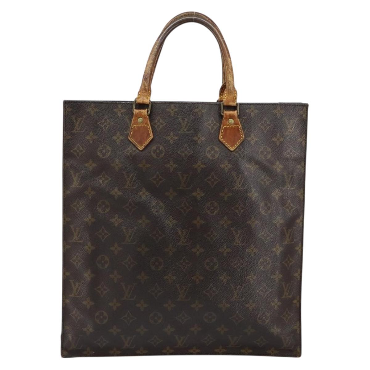 LOUIS VUITTON Monogram Sac Plat Hand Bag M51140 LV Auth 148112