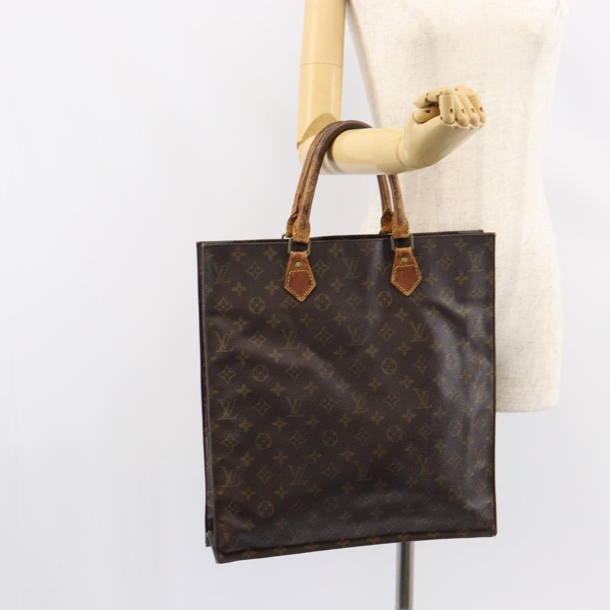 LOUIS VUITTON Monogram Sac Plat Hand Bag M51140 LV Auth 148112