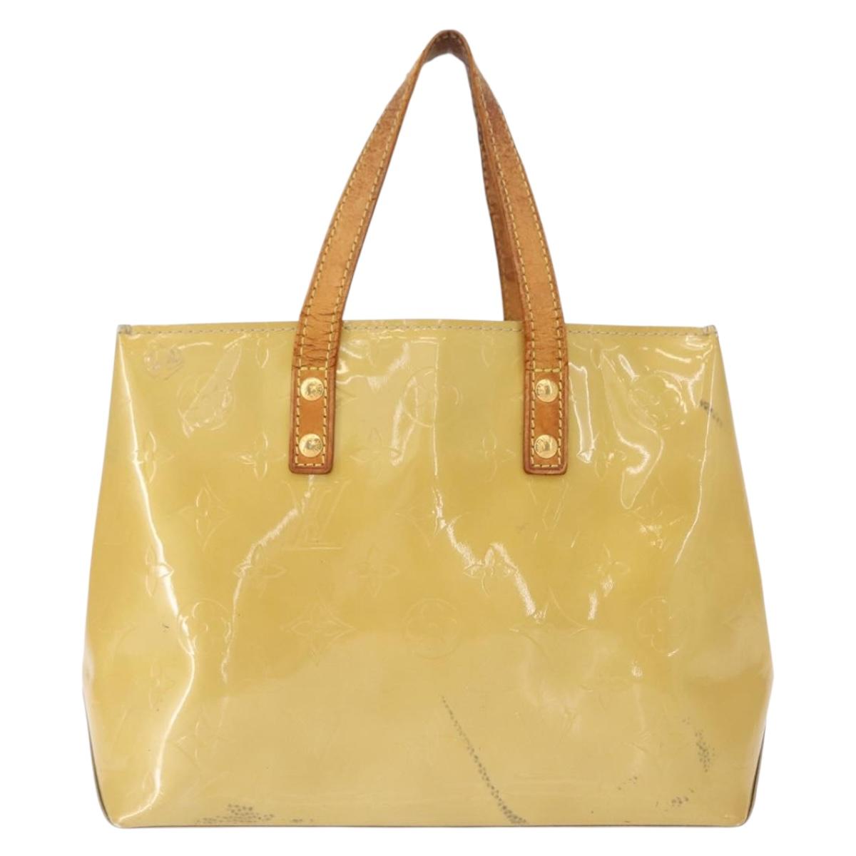 LOUIS VUITTON Monogram Vernis Reade PM Hand Bag Beige M91334 LV Auth 148128
