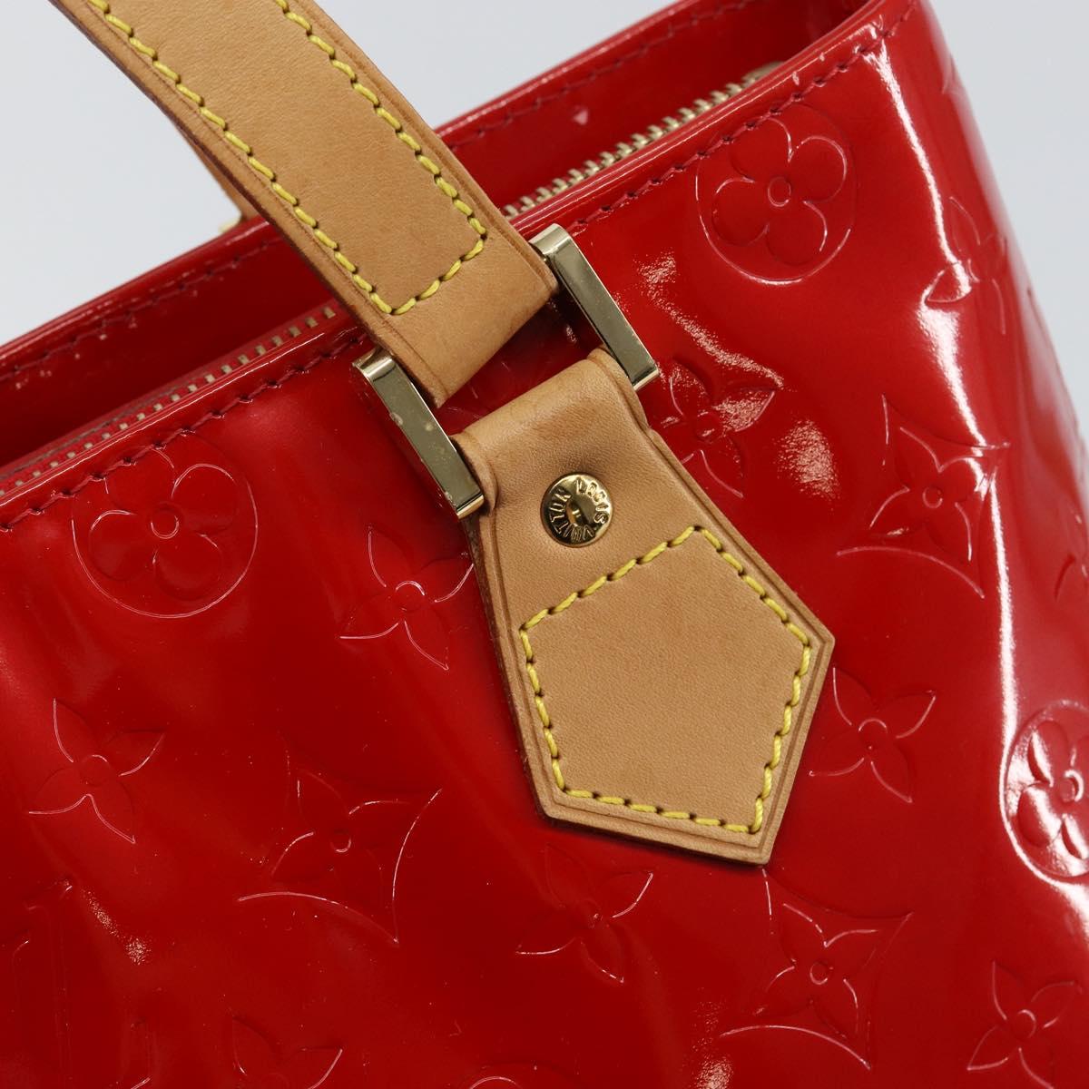 LOUIS VUITTON Monogram Vernis Houston Hand Bag Red M91092 LV Auth 148133