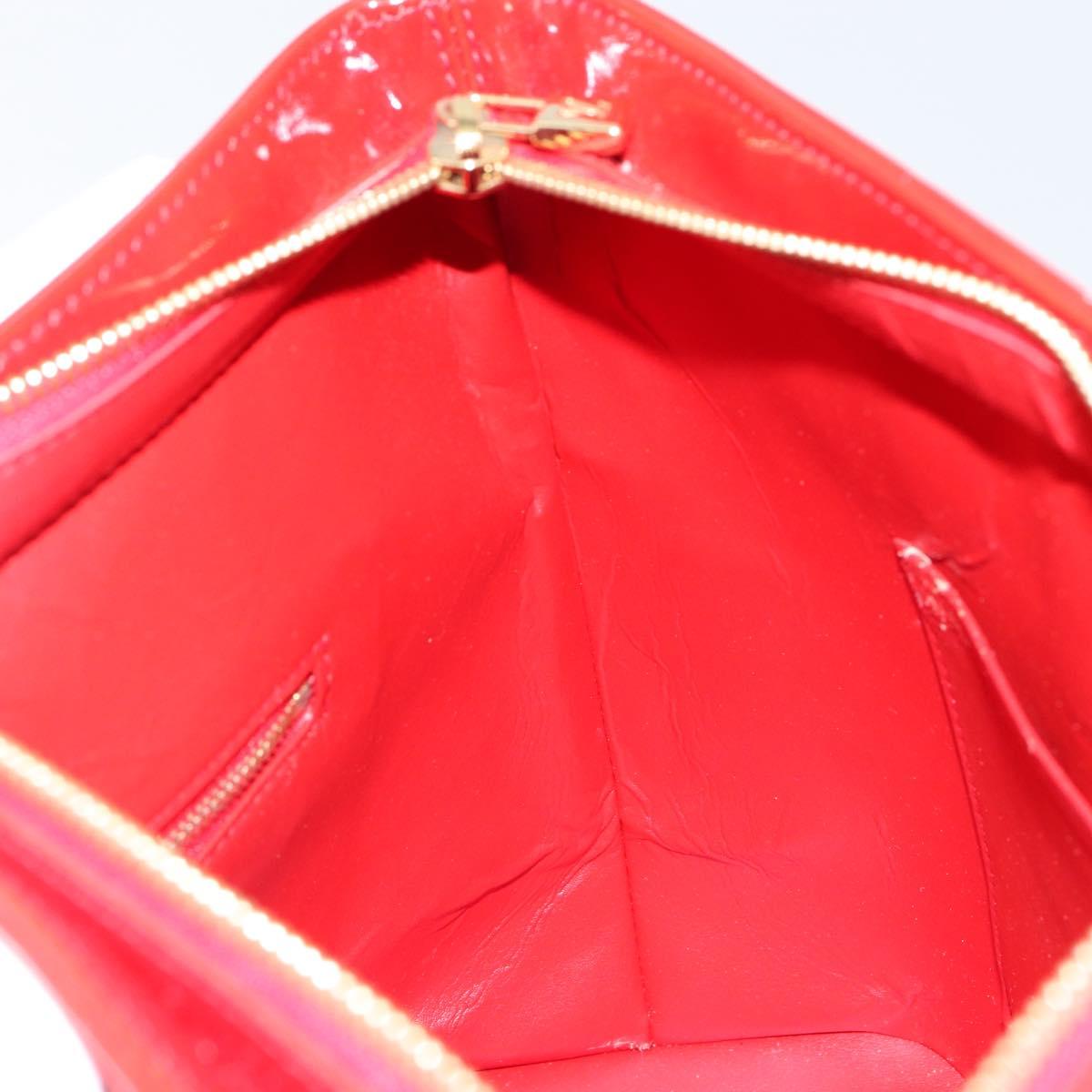 LOUIS VUITTON Monogram Vernis Houston Hand Bag Red M91092 LV Auth 148133