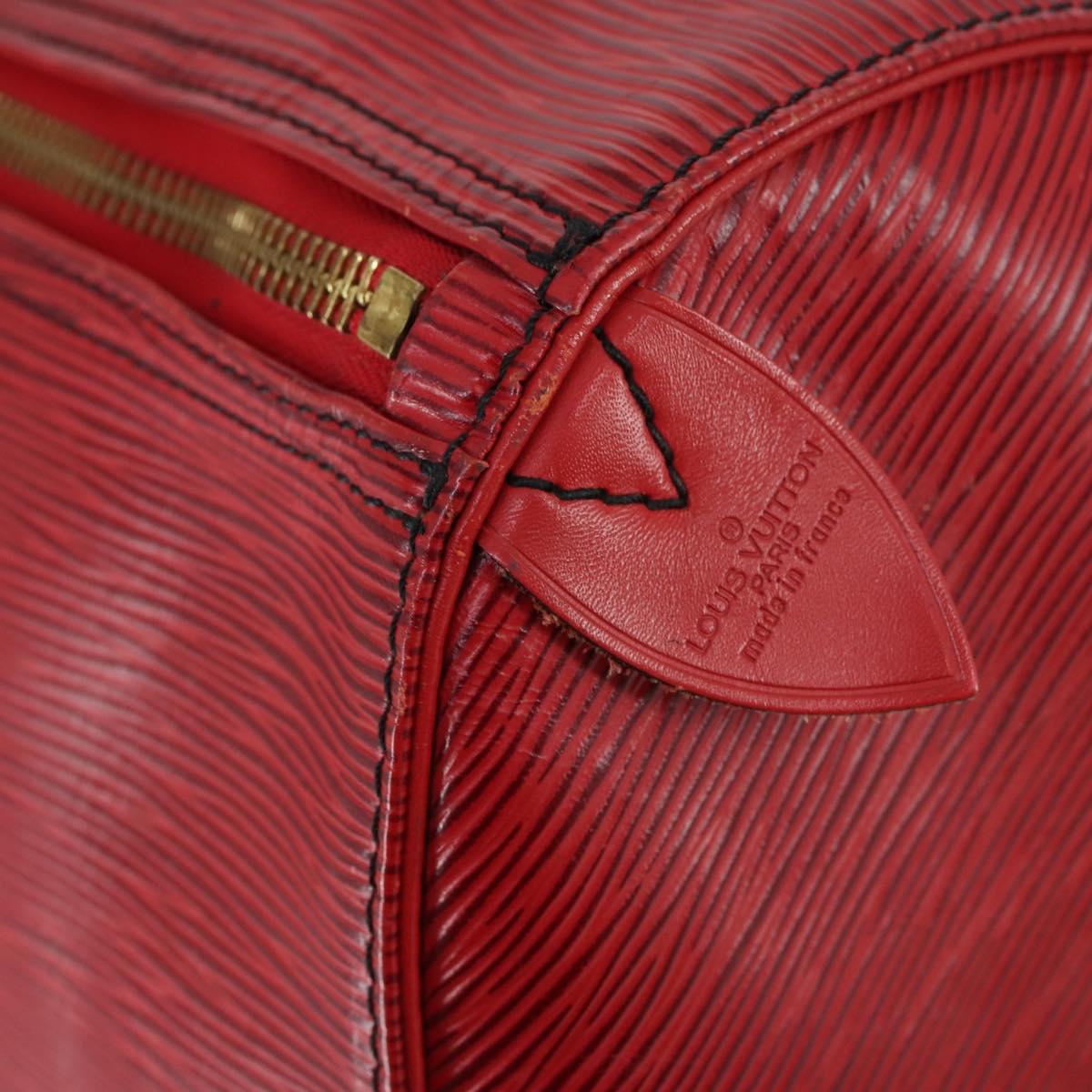 LOUIS VUITTON Epi Keepall 60 Boston Bag Red M42947 LV Auth 148138