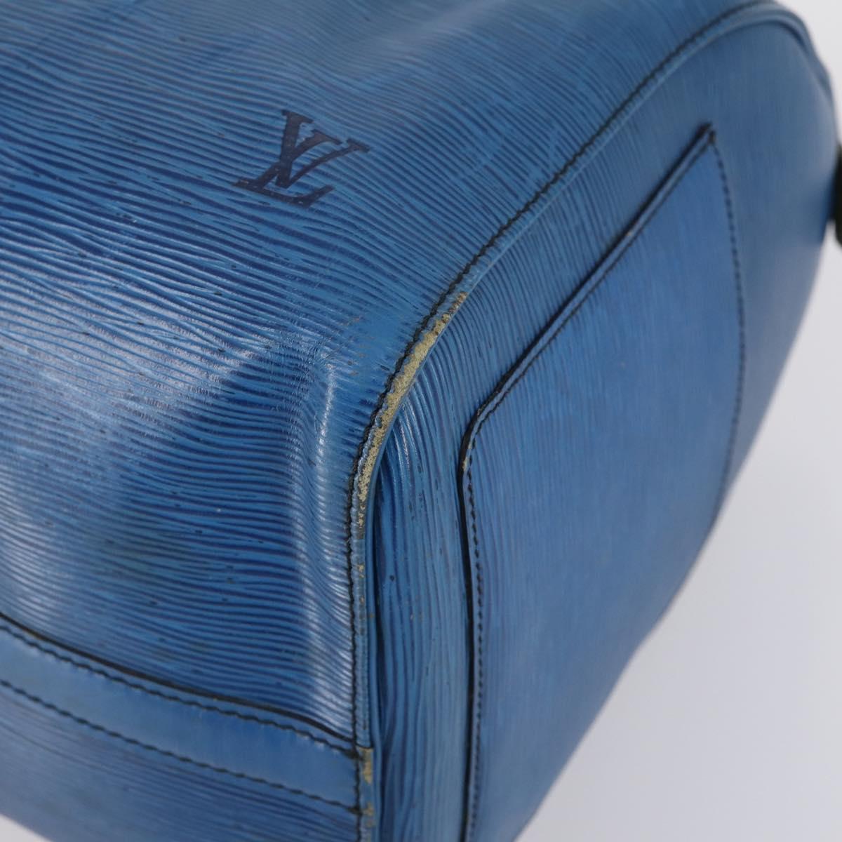 LOUIS VUITTON Epi Keepall 45 Boston Bag Blue M42975 LV Auth 148140