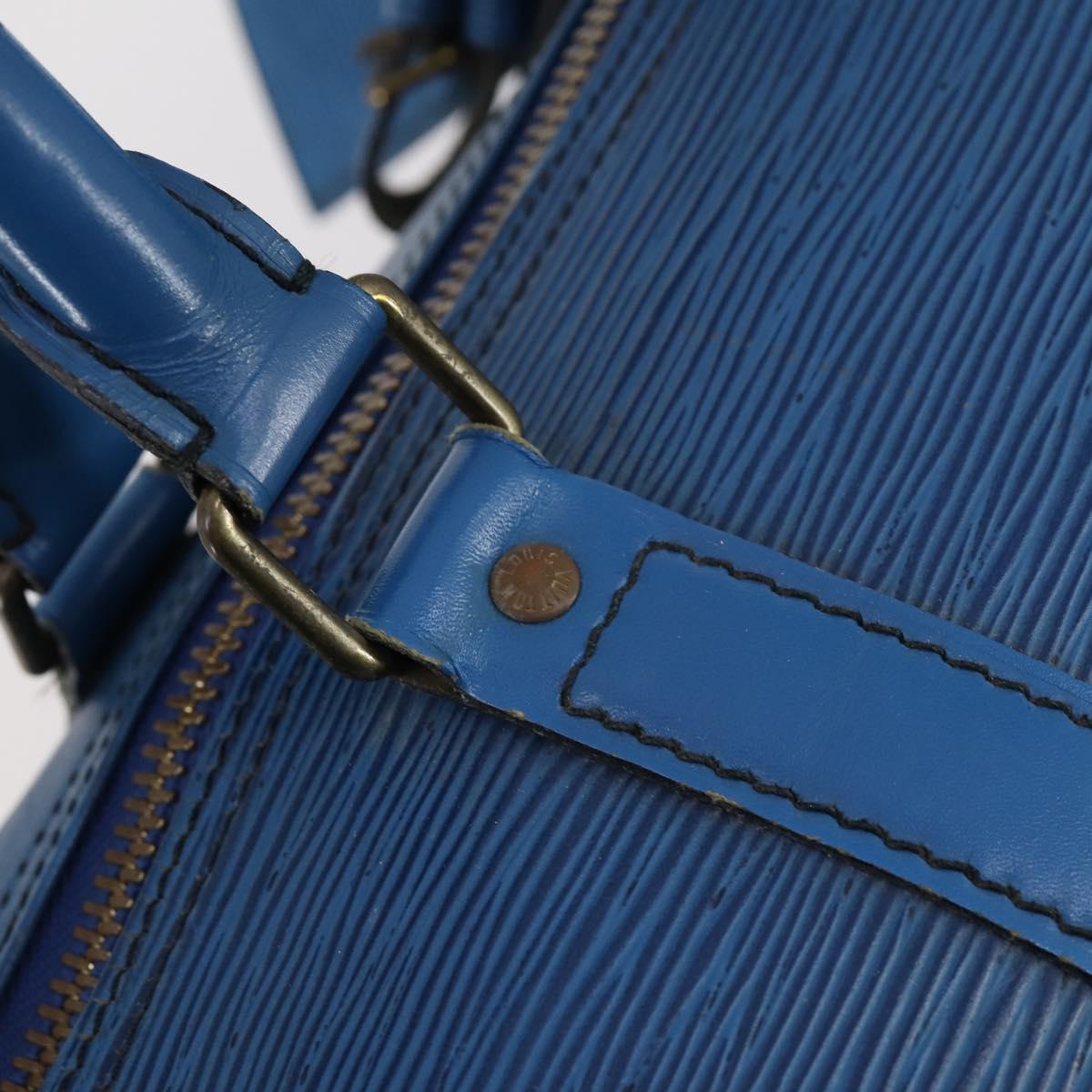 LOUIS VUITTON Epi Keepall 45 Boston Bag Blue M42975 LV Auth 148140