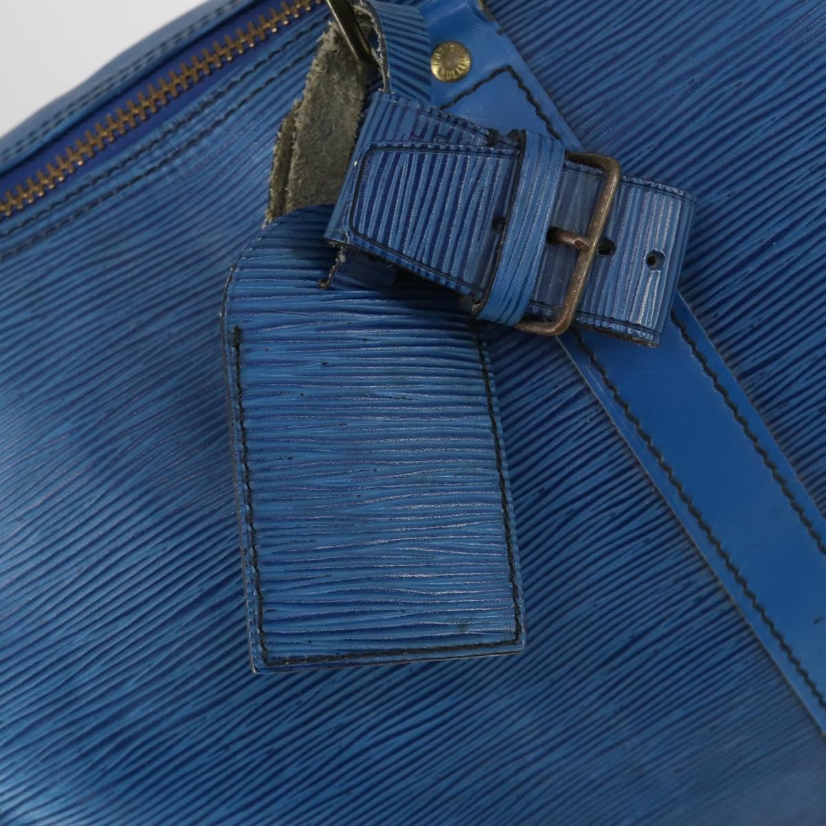 LOUIS VUITTON Epi Keepall 45 Boston Bag Blue M42975 LV Auth 148140