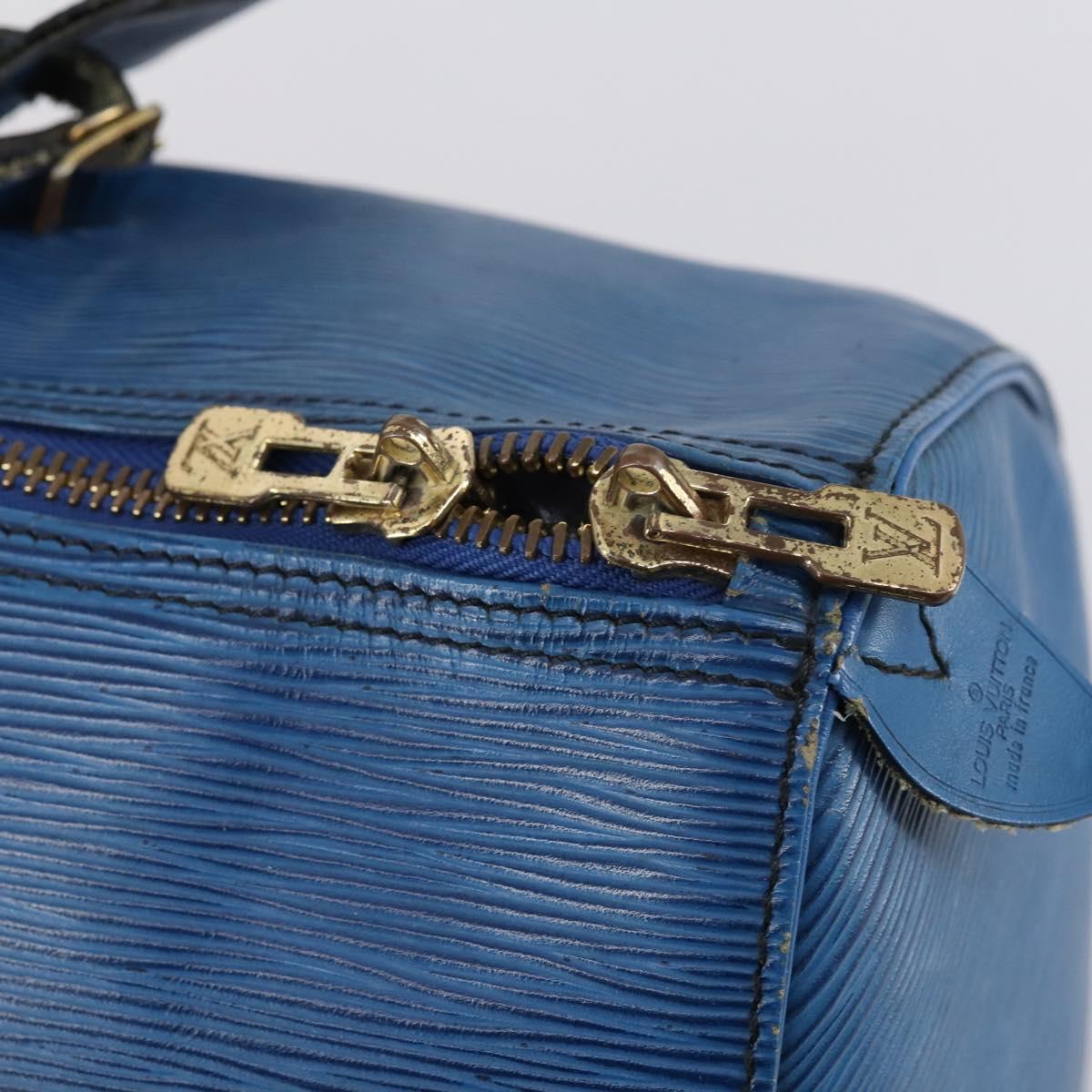 LOUIS VUITTON Epi Keepall 45 Boston Bag Blue M42975 LV Auth 148140