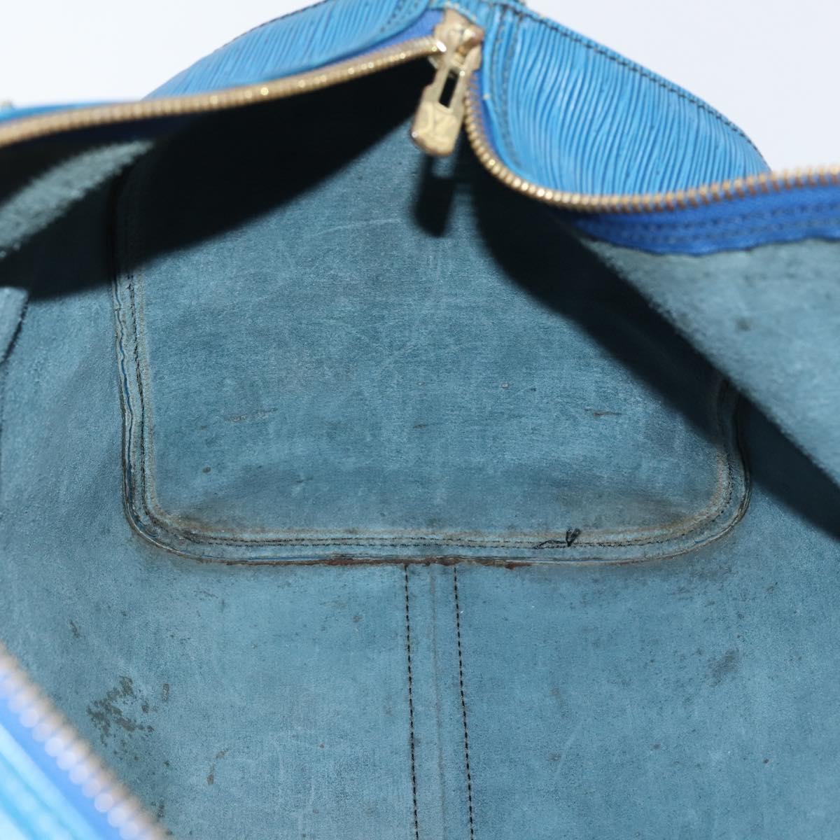 LOUIS VUITTON Epi Keepall 45 Boston Bag Blue M42975 LV Auth 148140A