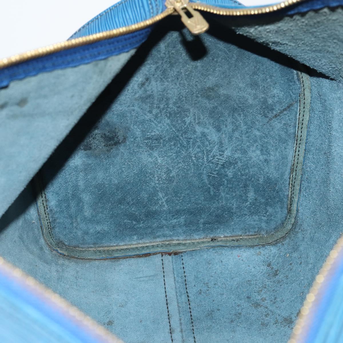 LOUIS VUITTON Epi Keepall 45 Boston Bag Blue M42975 LV Auth 148140