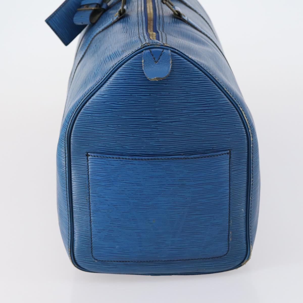 LOUIS VUITTON Epi Keepall 45 Boston Bag Blue M42975 LV Auth 148140A