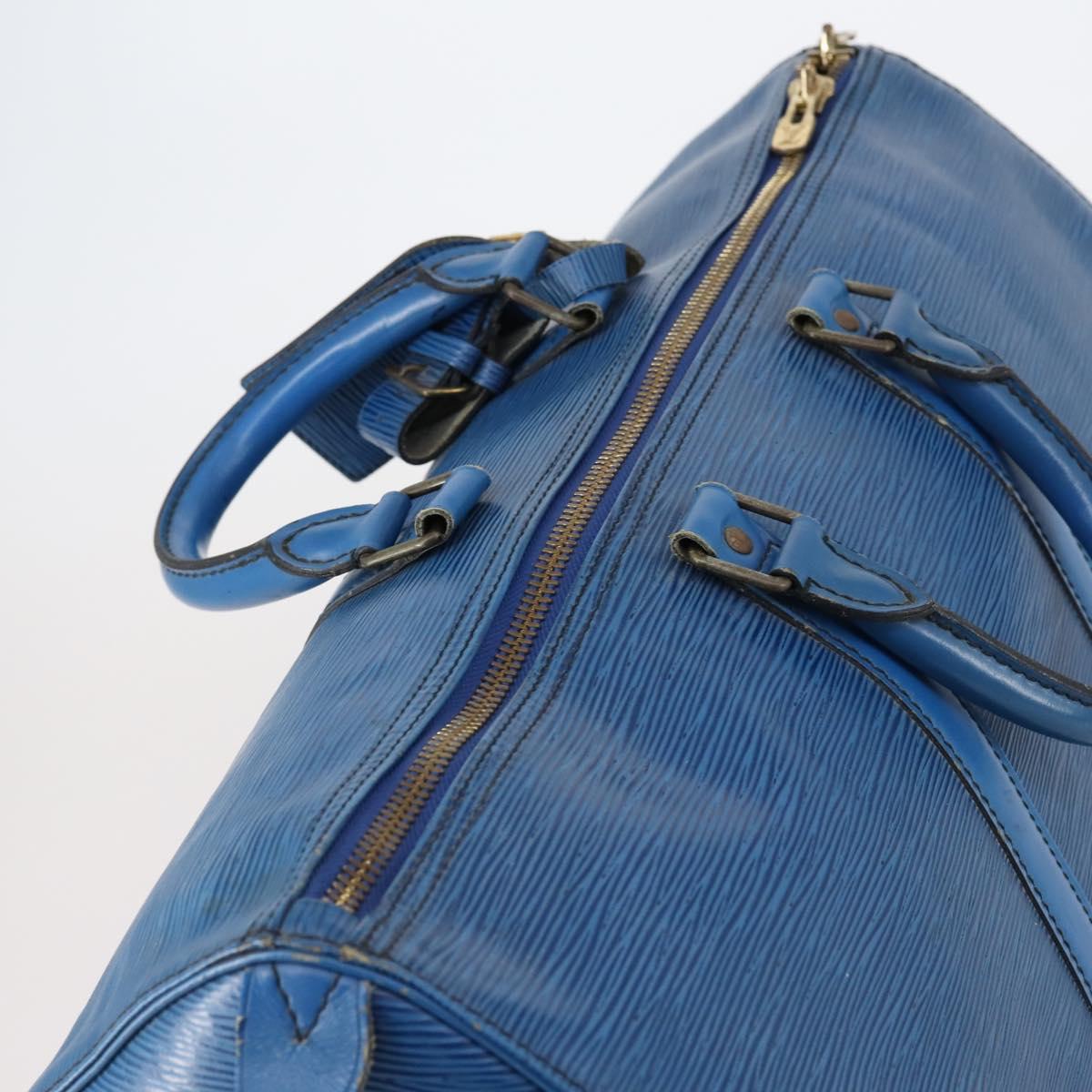 LOUIS VUITTON Epi Keepall 45 Boston Bag Blue M42975 LV Auth 148140A